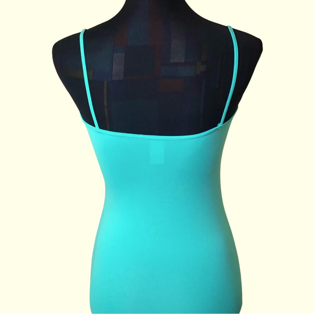 M&B Turquoise Bodycon Short Tank Dress Spandex Stretch Beach Tube Dress Size OS - Picture 3 of 5